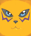 Renamon evil grin close up face