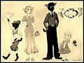 1930's Sheep Family-Sepia Color