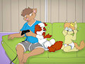 Charles Babysitting Remi and Eden