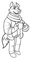 Hipster Fox - Linework by hotfudgehusky