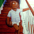 Pup Descending A Staircase