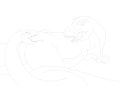 titanoboa  vs  tyrannosaurus rex   cover line art