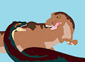 titanoboa  vs  tyrannosaurus rex   cover colored with  pattern