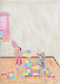 Amy and Sierra's Building Block Tower