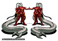 Elise and Satine in armour by Katsuke