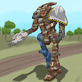 Comm Smutty: Hatchetman BattleMech 'Patchwork'