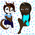 Snowy and Pattie (chibis) by SnowyJeleciaHusky