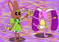 Amy and Mimipah Playing with Bells (Digital)
