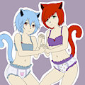 Sisters embrace by Airisu