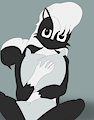 Rose the Skunk with a pillow by Dragonrider1227