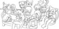 underwear sleepover thing (line art) by Magnamorous