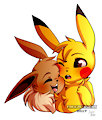 [COMMISSION] Pikachu x Eevee