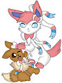 Eevee and Slyveon by RocksRuff