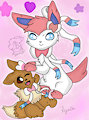 Eevee and Slyveon by RocksRuff