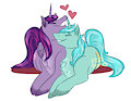 twilight sparkle x lyra by gaymabel
