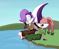 Babs and Fifi by the Lake
