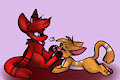 Nic Licking Heston's Paws