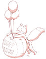 Big Birthday Balloon - Aogami by KennyKitsune