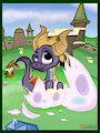 (Spyro the Dragon) Hatching Out of His Shell by KrazyKari