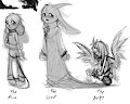 [Comm] The slaves - Character Design Progress