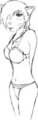 Cat girl in underwear Rough Line by Kreyowitz