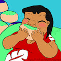 Lilo Stuffing her face.