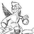 [Comission] Laughing at the bar- Eating more you can chew by Denton