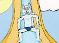 Terry on a WaterSlide in Sweden by TerryTheBlueFox