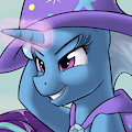 Trixie riding a pink horse [Reward]