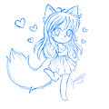 Chibi Jenkitty Sketch in Summer Dress 7-9-17 by JenKitty20