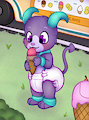A picture of Lilly eating an icecream!