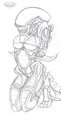 Commission for Shadowdath - Of Xeno Bondage (Sketch)