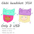 Chibi Headshots - YCH by EvilToaster666