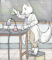 Pent experimenting in the lab