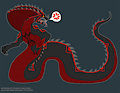 Snake demon is angry at his tail