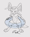 PawKnight holding a swim ring by PawKnight