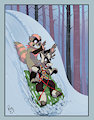 Downhill snow sled