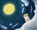 cloud riding in the night sky