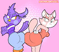 *patreon* Shima and Melissa comparing they're ass sizes.