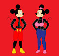 Mickey and Minnie Mouse