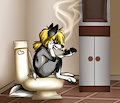 sitting on the toillete by TheCluelessFox