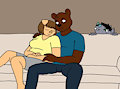 On the couch cuddling by Selene