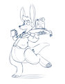 Sydney the inflatable pooltoy waitress, by Jacfox
