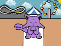 Espeon doing yoga at the amusement park