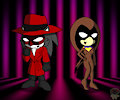Crimson Costumed Couple
