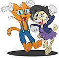 Nic and Syndey 30's Cartoon Style