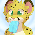 Enjoyin' blue popsicles, by Feve by Salmy