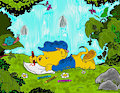 Ferald Drawing By The Waterfall