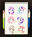 inktober but with multicolor BICs