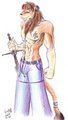 Niwen with a sword.